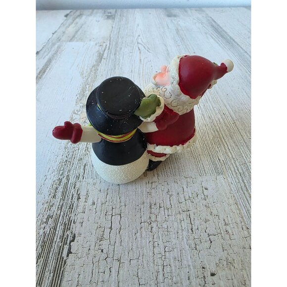 Deb strain snowman Santa figurine statue glitter Xmas village - Picture 3 of 9